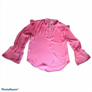 A New Day top ruffle shoulder layered bell sleeve